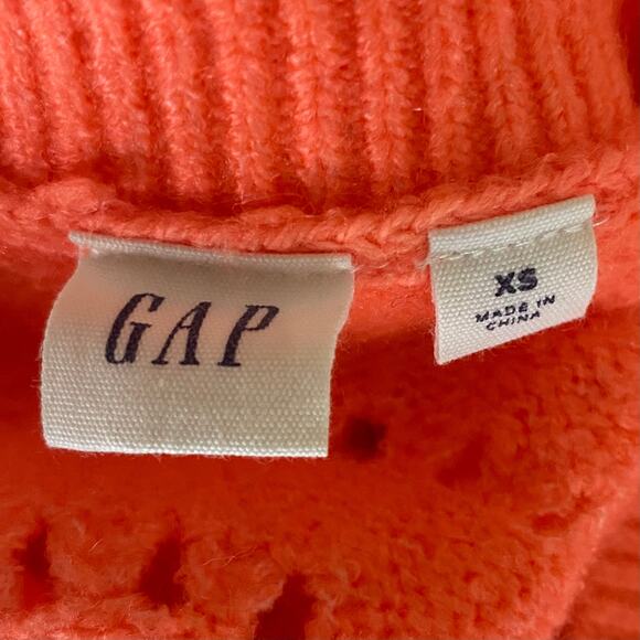 GAP Coral Cut Out Crew Neck Long Sleeve Lightweight Sweater Size XS Wool Blend - Picture 4 of 5
